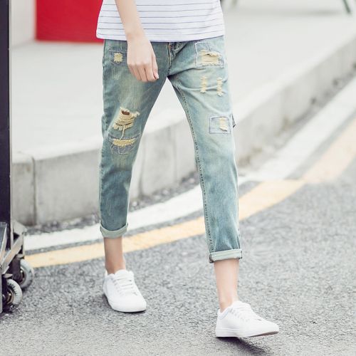 Jeans pour jeunesse coupe droite été - Ref 1463624