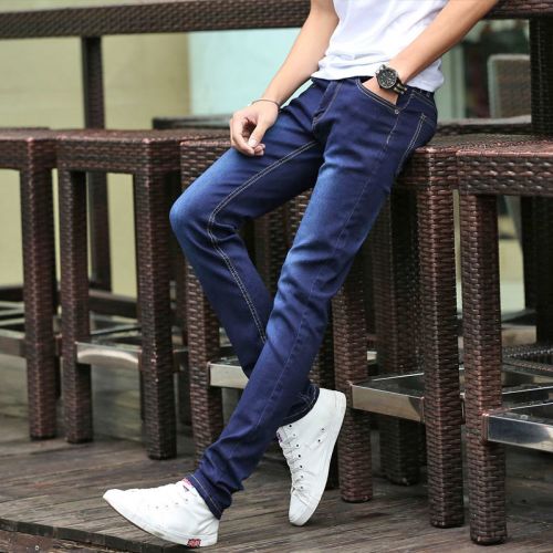 Jeans pour adolescent pieds Slim en coton Quatre saisons - Ref 1463655