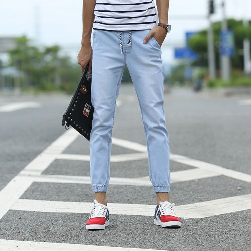 Jeans pour adolescent pieds Slim JEANS en coton été - Ref 1463658