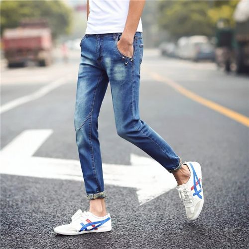 Jeans pour adolescent pieds Slim en Résine de fibres coton printemps - Ref 1463659