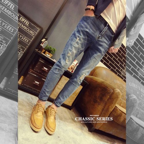 Jeans pour jeunesse pantalon bas entrejambe Croix en coton été - Ref 1463668