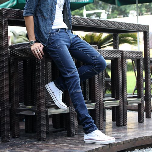 Jeans pour adolescent pieds Slim GUKYY en coton Quatre saisons - Ref 1463681