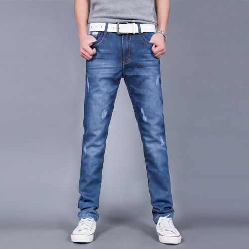 Jeans pour adolescent pieds Slim en coton automne - Ref 1463686