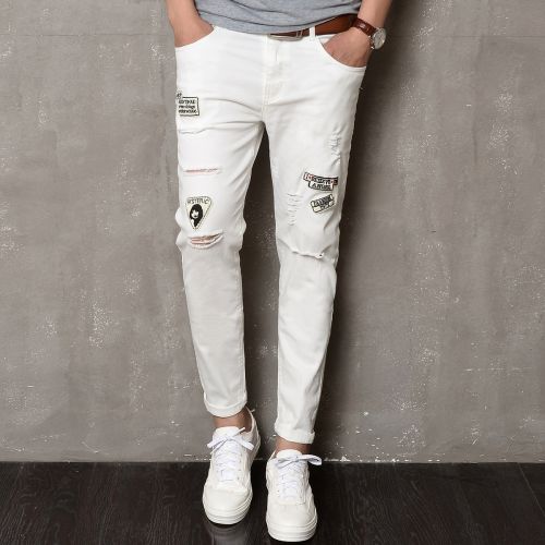 Jeans pour jeunesse pieds Slim en coton Quatre saisons - Ref 1463692