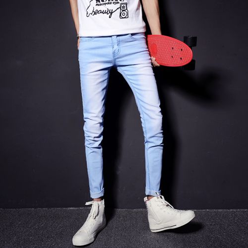 Jeans pour adolescent pieds Slim en coton été - Ref 1463705