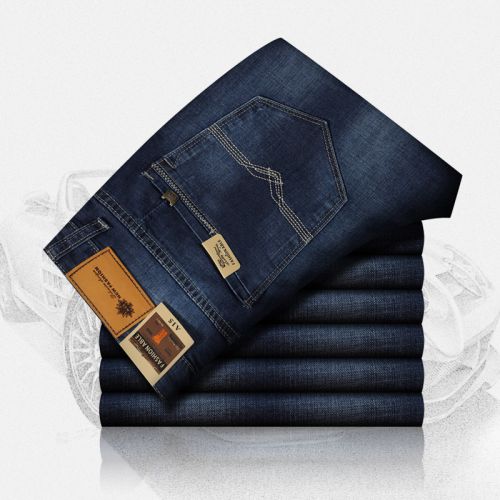 Jeans pour jeunesse coupe droite Coton polyester polyuréthane élastique fibreux spandex de fibres cellulose régénérée automne - Ref 1463710