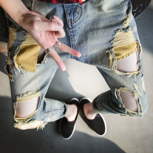Jeans pour adolescent Sarouel en CVC été - Ref 1463725