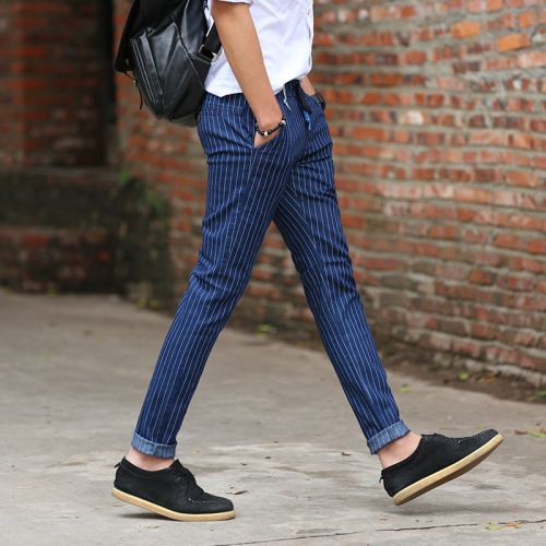 Jeans pour adolescent pieds Slim en polyester été - Ref 1463726