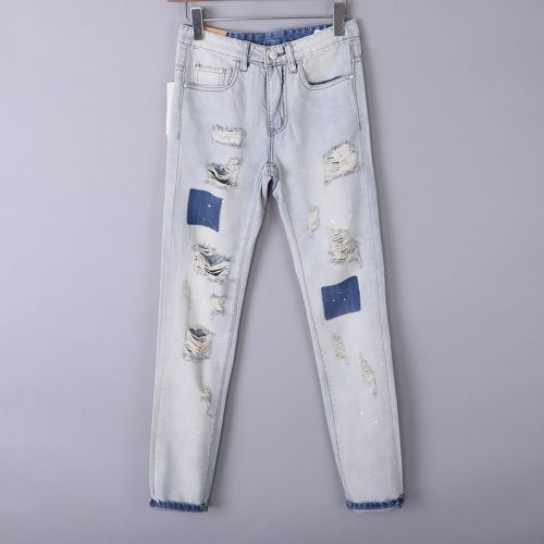 Jeans pour adolescent pieds Slim en coton hiver - Ref 1463737