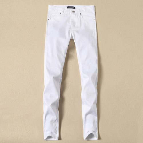 Jeans pour jeunesse coupe droite en coton printemps - Ref 1463750