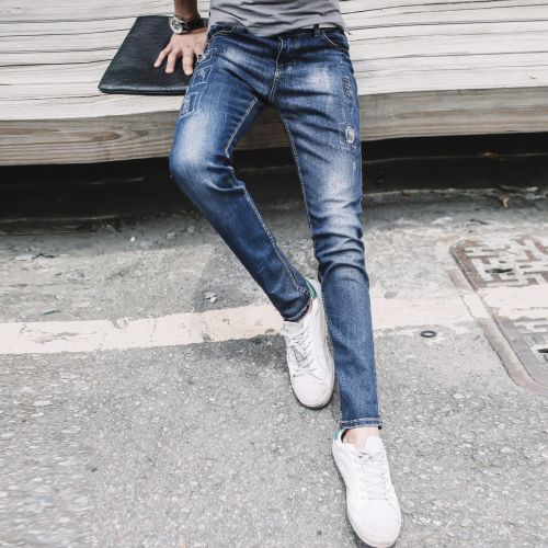 Jeans pour jeunesse pieds Slim en coton été - Ref 1463751