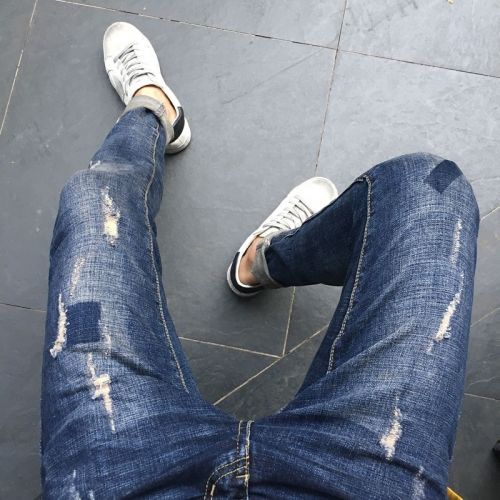 Jeans pour jeunesse pieds Slim en coton automne - Ref 1463788