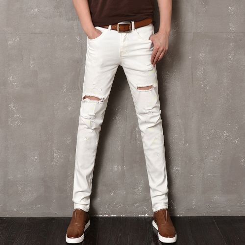 Jeans pour jeunesse pieds Slim en coton Quatre saisons - Ref 1463792