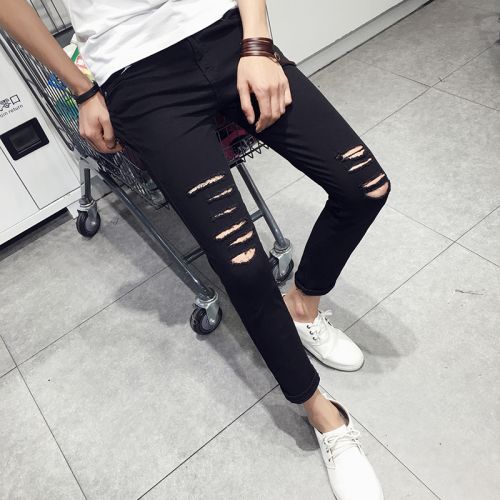 Jeans pour adolescent pieds Slim en coton Quatre saisons - Ref 1463802