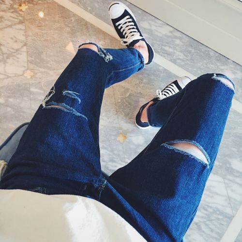 Jeans pour adolescent pieds Slim en coton Quatre saisons - Ref 1463827