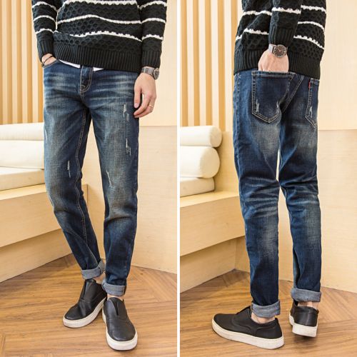 Jeans pour jeunesse pieds Slim en coton Quatre saisons - Ref 1463831