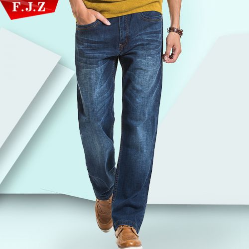 Jeans coupe droite en coton pour automne - Ref 1463834