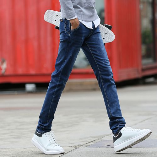 Jeans pour jeunesse pieds Slim en coton automne - Ref 1463835