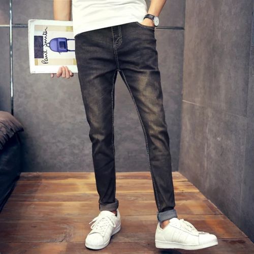 Jeans pour adolescent pieds Slim en coton automne - Ref 1463840