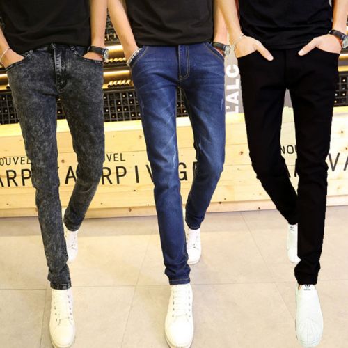 Jeans pour adolescent pieds Slim en coton automne - Ref 1463841