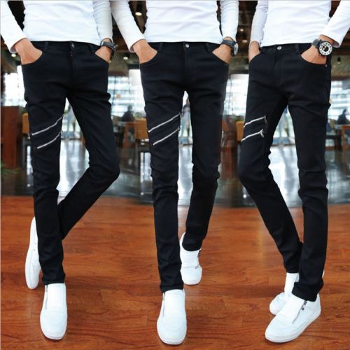 Jeans pour adolescent pieds Slim en coton hiver - Ref 1463843
