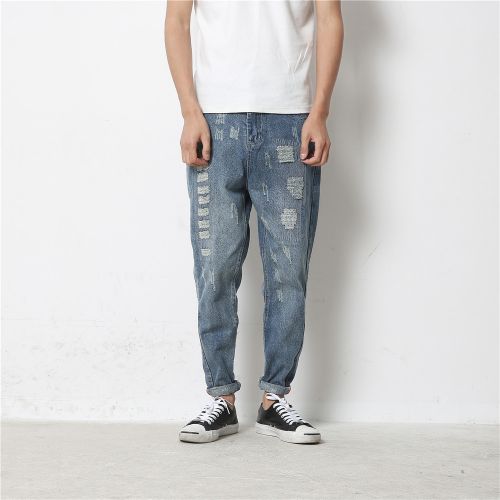 Jeans pour jeunesse pieds Slim en coton printemps - Ref 1463847