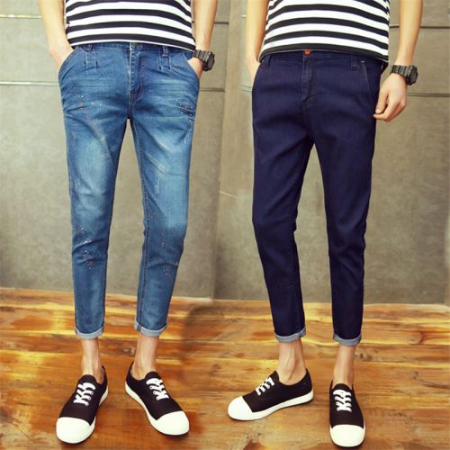 Jeans pour adolescent pieds Slim en coton printemps - Ref 1463861