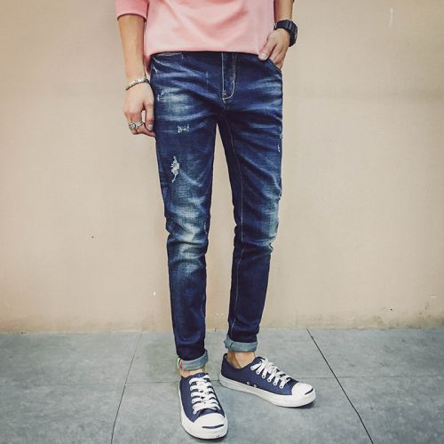 Jeans pour jeunesse pieds Slim en coton automne - Ref 1463865