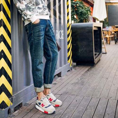 Jeans pour adolescent coupe droite en coton Quatre saisons - Ref 1463888