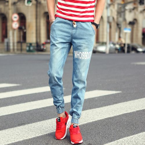 Jeans pour adolescent pieds Slim en coton Quatre saisons - Ref 1463892