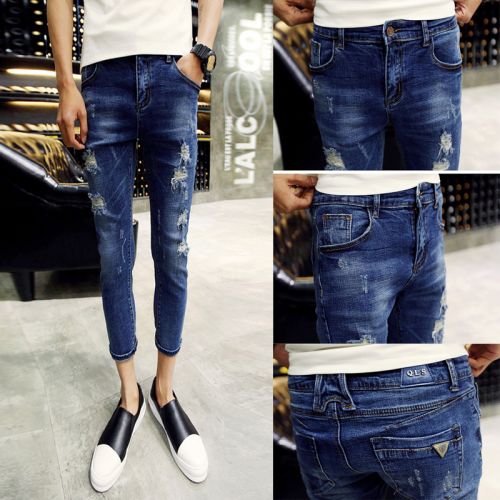 Jeans pour jeunesse pieds Slim en coton printemps - Ref 1463899
