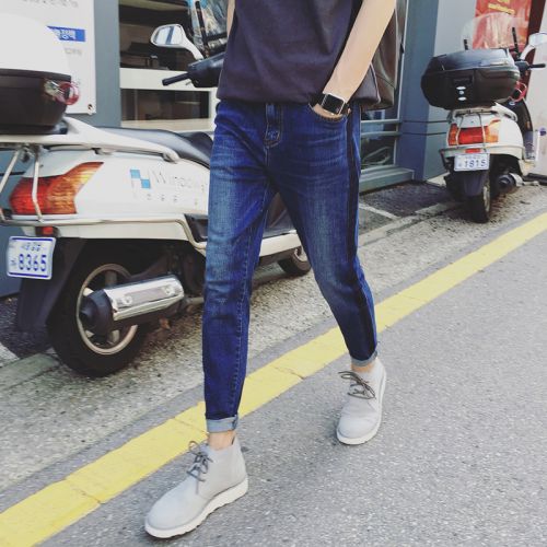 Jeans pour adolescent pieds Slim en coton Quatre saisons - Ref 1463910