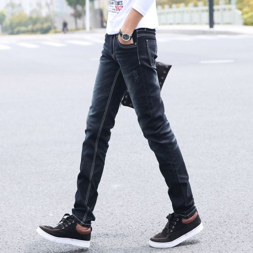 Jeans pour adolescent pieds Slim en coton automne - Ref 1463924