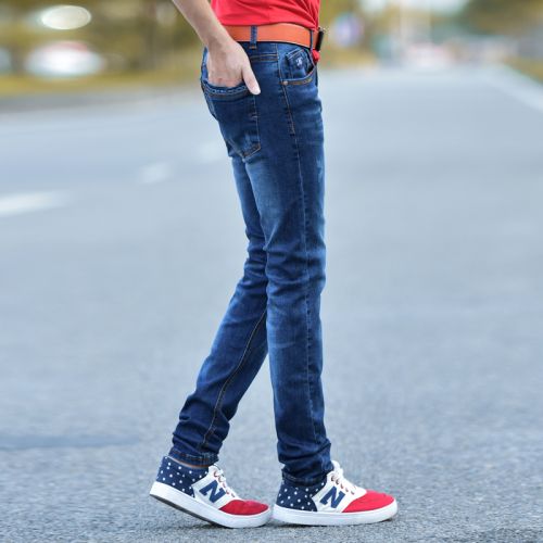 Jeans pour adolescent pieds Slim JEANS en coton hiver - Ref 1463931