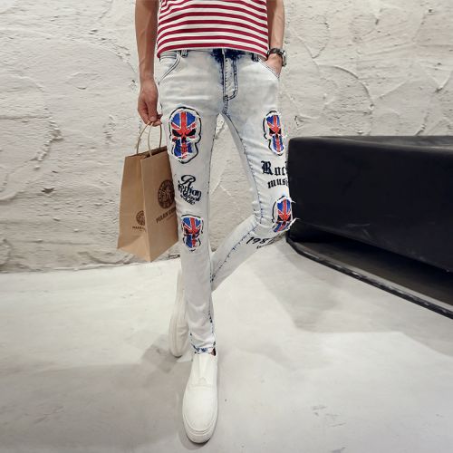 Jeans pour jeunesse pieds Slim en coton été - Ref 1463946