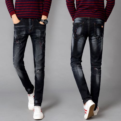 Jeans pour adolescent pieds Slim en coton automne - Ref 1463964