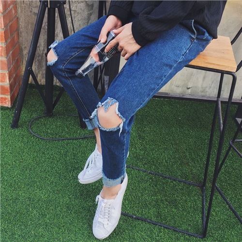 Jeans pour jeunesse pieds Slim en coton été - Ref 1463967