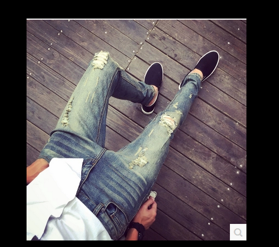 Jeans pour jeunesse pieds Slim en coton Quatre saisons - Ref 1463971