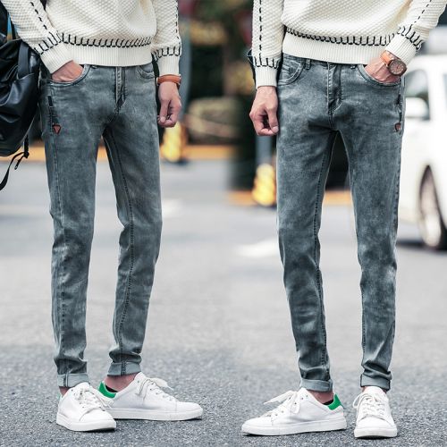 Jeans pour jeunesse pieds Slim en coton automne - Ref 1463979