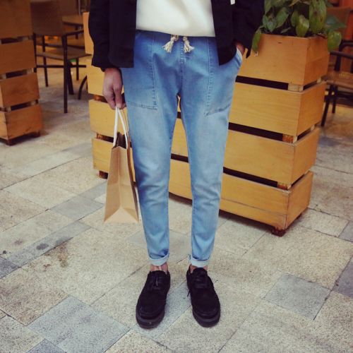 Jeans pour jeunesse pieds Slim en coton été - Ref 1464002