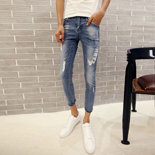 Jeans pour jeunesse pieds Slim HNJIAOUS été - Ref 1464011