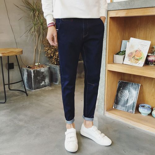 Jeans pour jeunesse pieds Slim en coton Quatre saisons - Ref 1464012