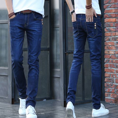 Jeans pour adolescent pieds Slim en coton été - Ref 1464018