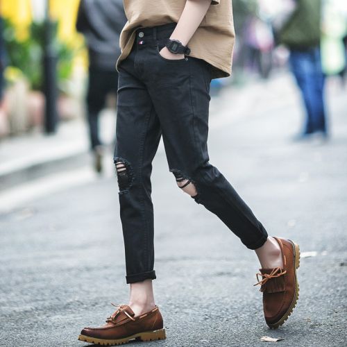 Jeans pour adolescent pieds Slim en CVC printemps - Ref 1464030