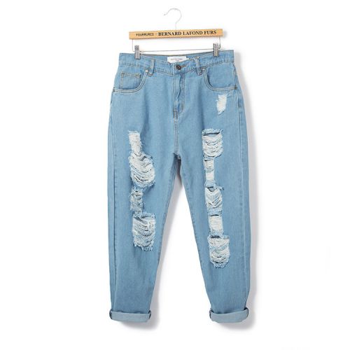Jeans pour adolescent pantalon bas entrejambe Croix printemps - Ref 1464038