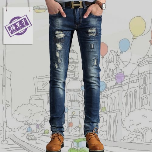 Jeans pour jeunesse coupe droite en coton hiver - Ref 1464040