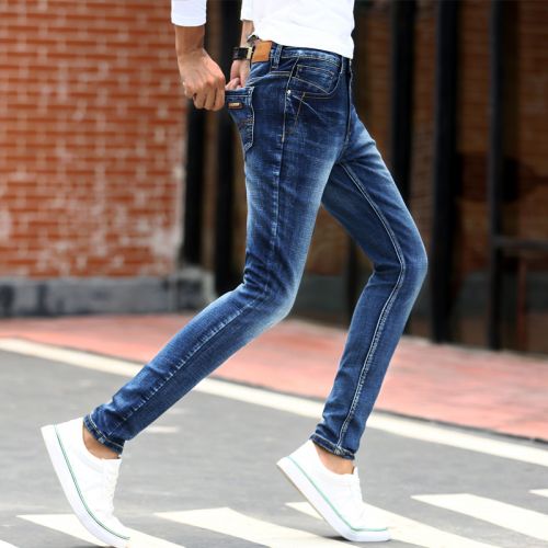 Jeans pour adolescent pieds Slim en coton automne - Ref 1464041