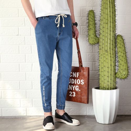 Jeans pour jeunesse pieds Slim en coton été - Ref 1464043