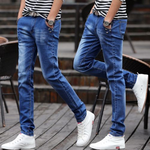 Jeans pour jeunesse pieds Slim en CVC Quatre saisons - Ref 1464048