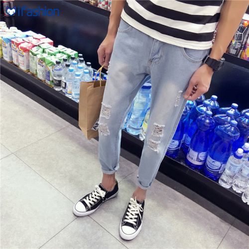 Jeans pour jeunesse pieds Slim en coton Quatre saisons - Ref 1464057